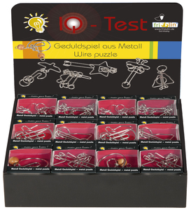 IQ test - kovové puzzle - krabica