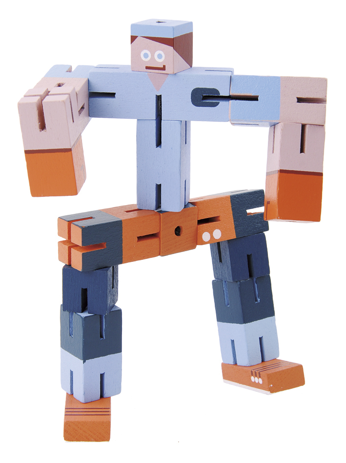 IQ test - Chlapec z puzzle - modrý/oranžový/bledomodrý