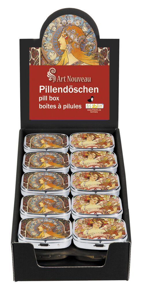 Kovová liekovka Alfons Mucha - krabica