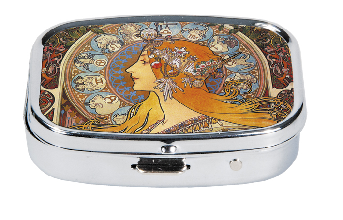 Kovová liekovka Alfons Mucha -Zodiak
