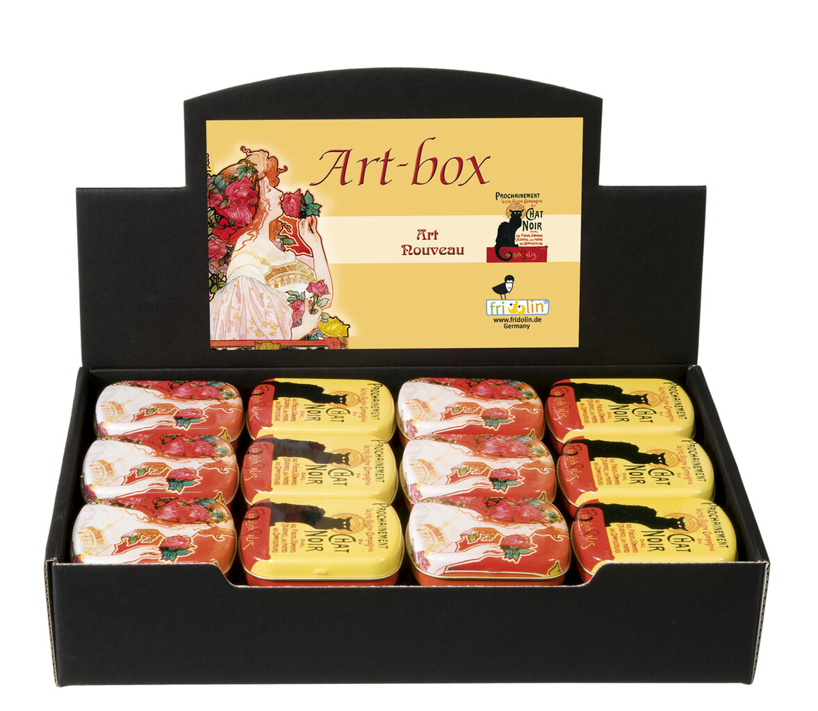 Mini plechová krabička Art Nouveau - krabica