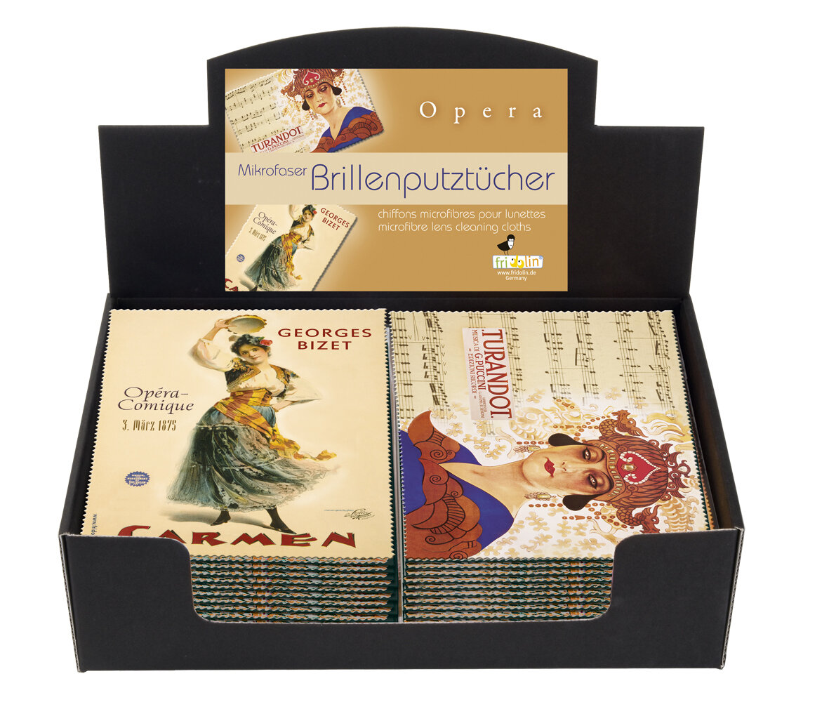 Handrička na čistenie okuliarov Opera - krabica