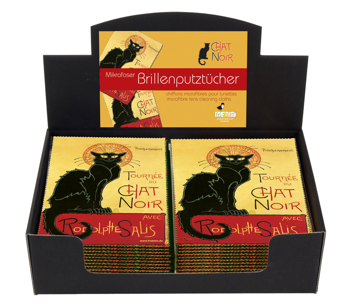Handrička na čistenie okuliarov Chat Noir - krabica