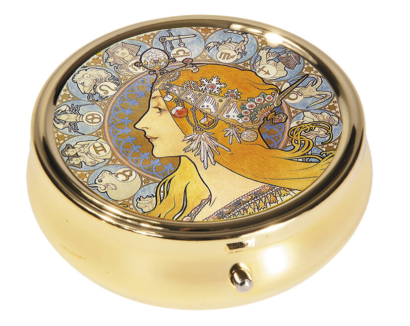 Kovová liekovka Alfons Mucha-Zodiak