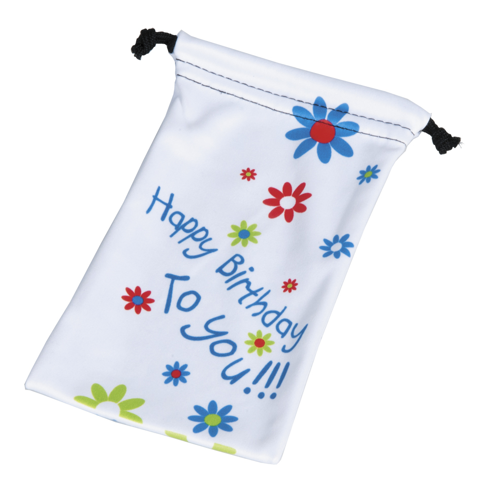 Vrecúško na okuliare Happy Birthday - Biela