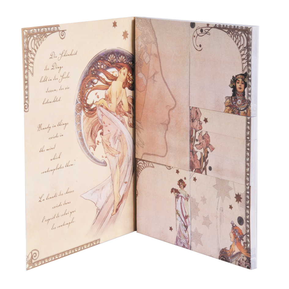 Nalepovací poznámkovy blok Alfons Mucha