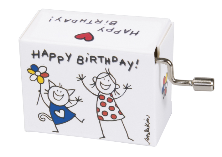 Hracia skrinka Happy Birthday - Mačka & dievča