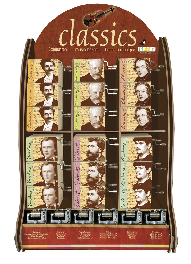 Hracia skrinka klasická hudba Konponisti 2 - stojan