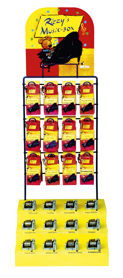 Hracia skrinka - žltý stojan