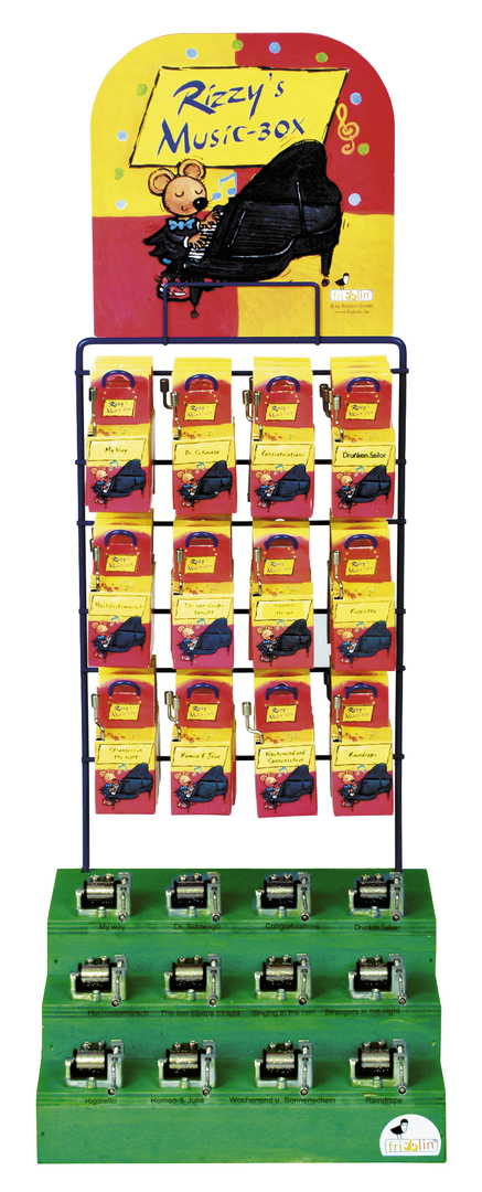 Hracia skrinka - modrý stojan