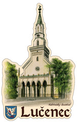 Magnetka obrysová Lučenec - Kalvínsky kostol