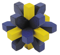 IQ test - Farebné bambusové puzzle - Krištal - modrá/žltá