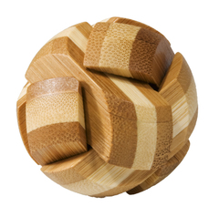 IQ test - 3D bambusové puzzle  - Génius, zelená/biela guľa